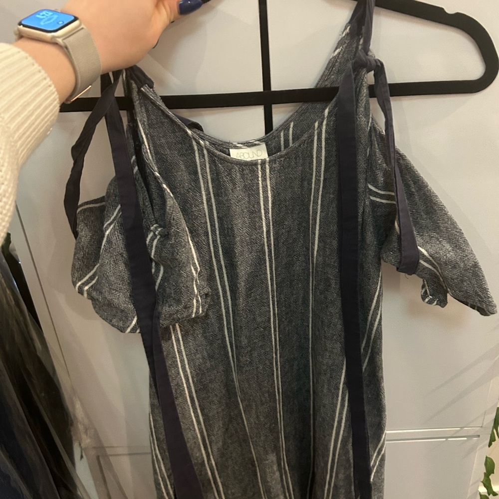 Striped Cold Shoulder Dress